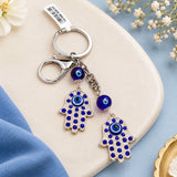 Archies Lucky Blessing Hands Blue And White Protective Evil Eye Keychain