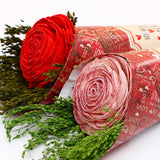 Pink and Red Glitter Artificial Rose Bouquet