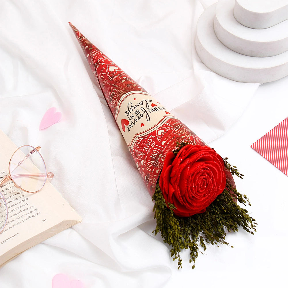 Red Glitter Artificial Rose Bouquet
