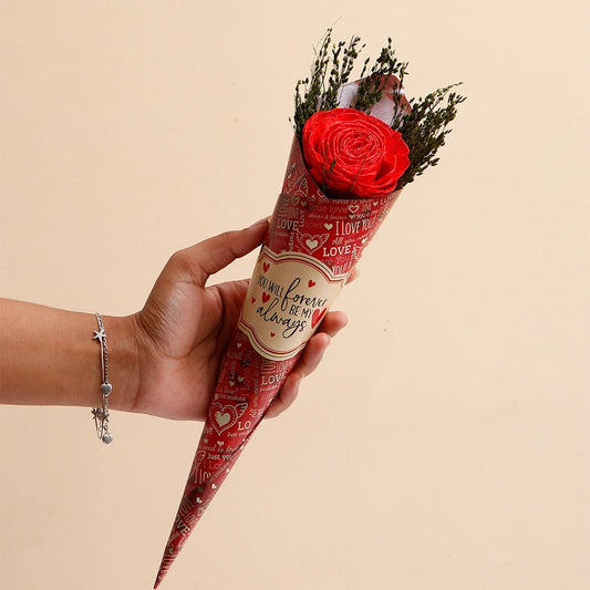 Red Glitter Artificial Rose Bouquet