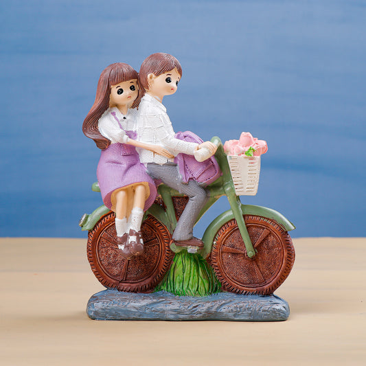 Blissful Bicycle Ride Couple Showpiece