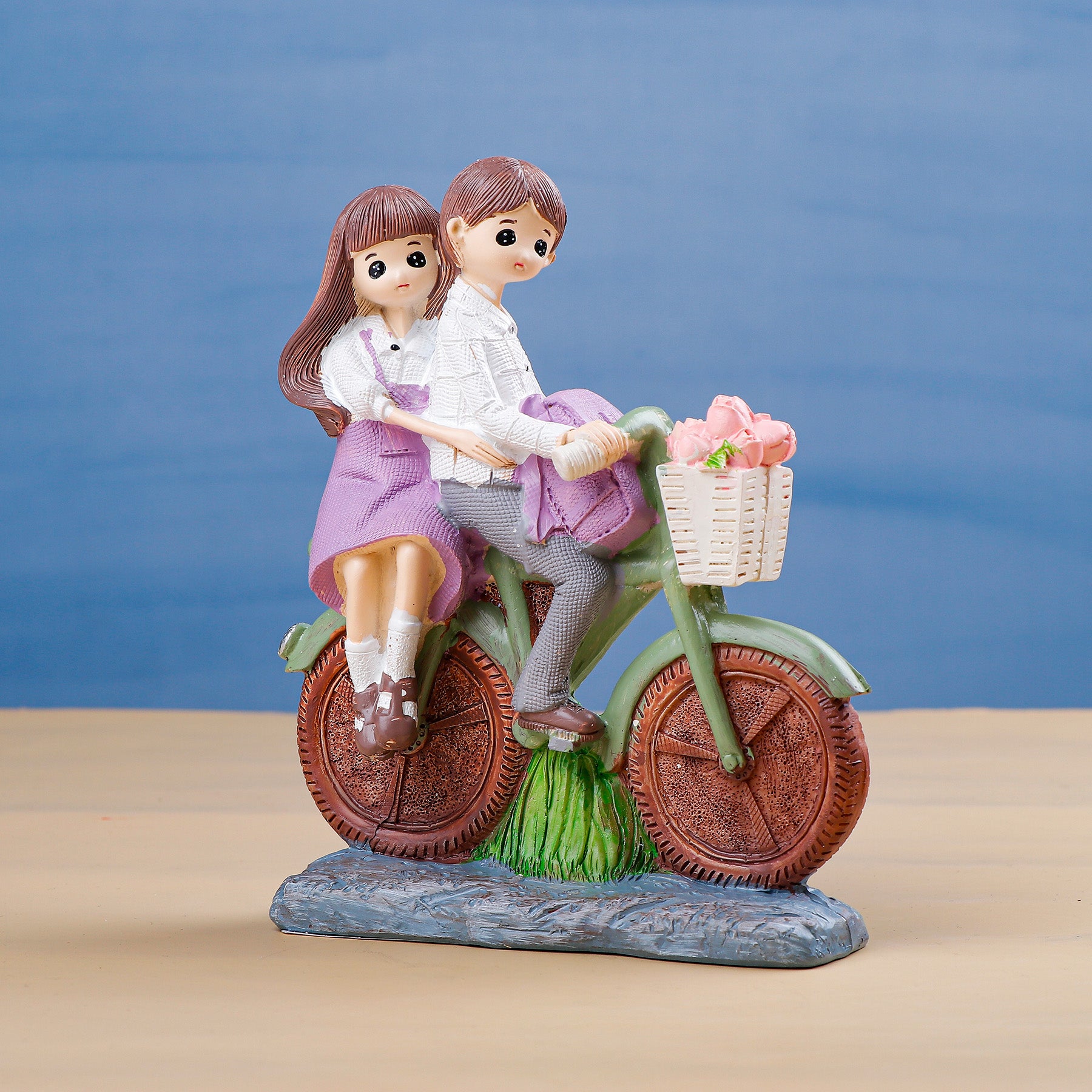 Blissful Bicycle Ride Couple Showpiece