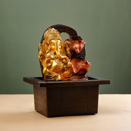 Divine Ganesha Water Fountain Showpiece
