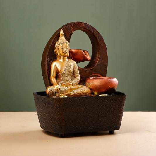 Peaceful Buddha Water Fountain Showpiece