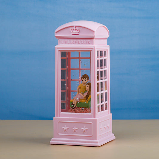 Romantic Couple Telephone Booth Showpiece