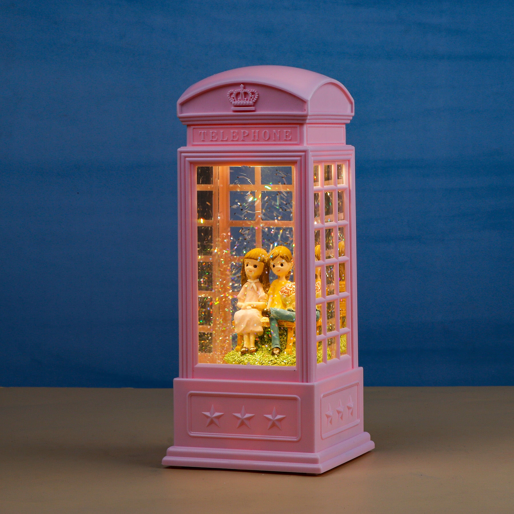 Blooming Love Telephone Booth Showpiece