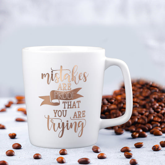 White and Golden Ceramic Coffee Mug