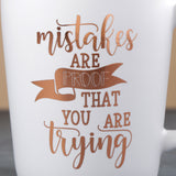 White and Golden Ceramic Coffee Mug