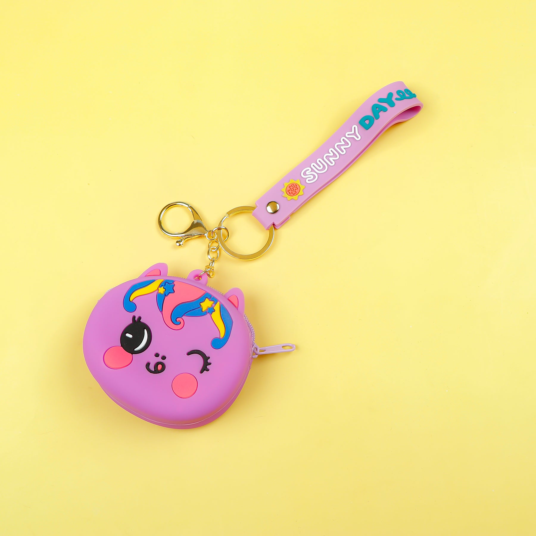 Purple Silicone Coin / Airpods Pouch Keychain