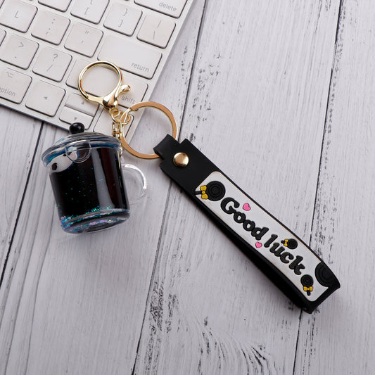 Panda in a Jar Liquid Glitter Keychain
