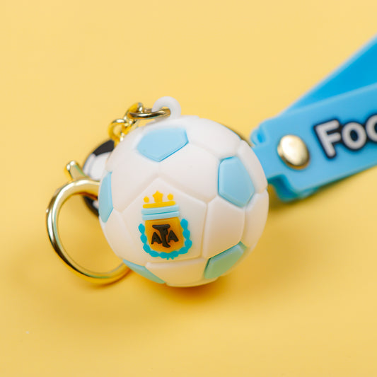 Football Sky Blue Ball Keychain