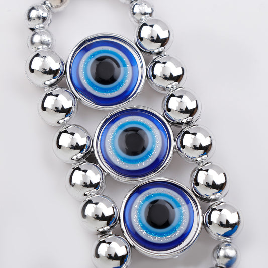 Silver Beaded Evil Eye Hanging