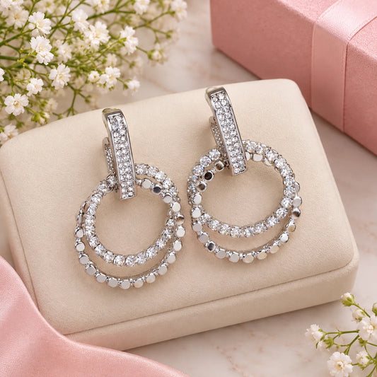 Silver Stone Shine Earing
