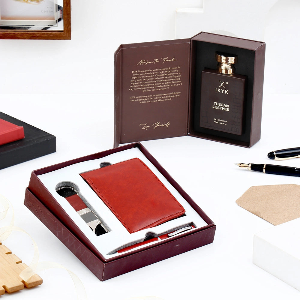 Archies Brown Wallet Set With IKYK Tuscan Leather