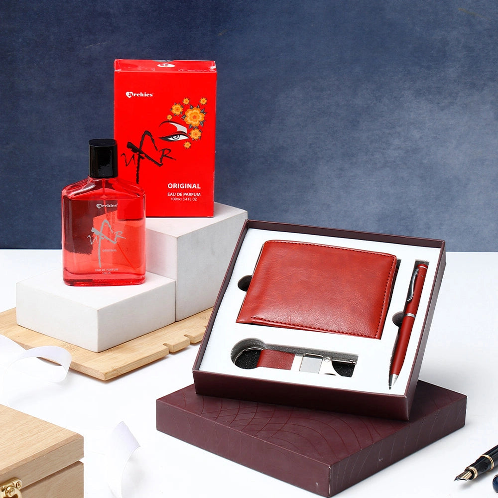 Archies Brown Wallet Set With Archies UXR Perfume