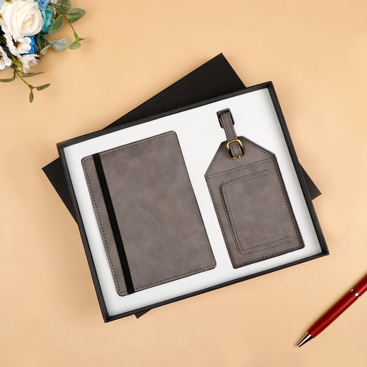 Archies Passport and ID Keeper Gift Set Grey