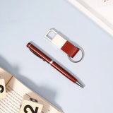 Gift Set with Maroon Pen & Leather Strap Keychain