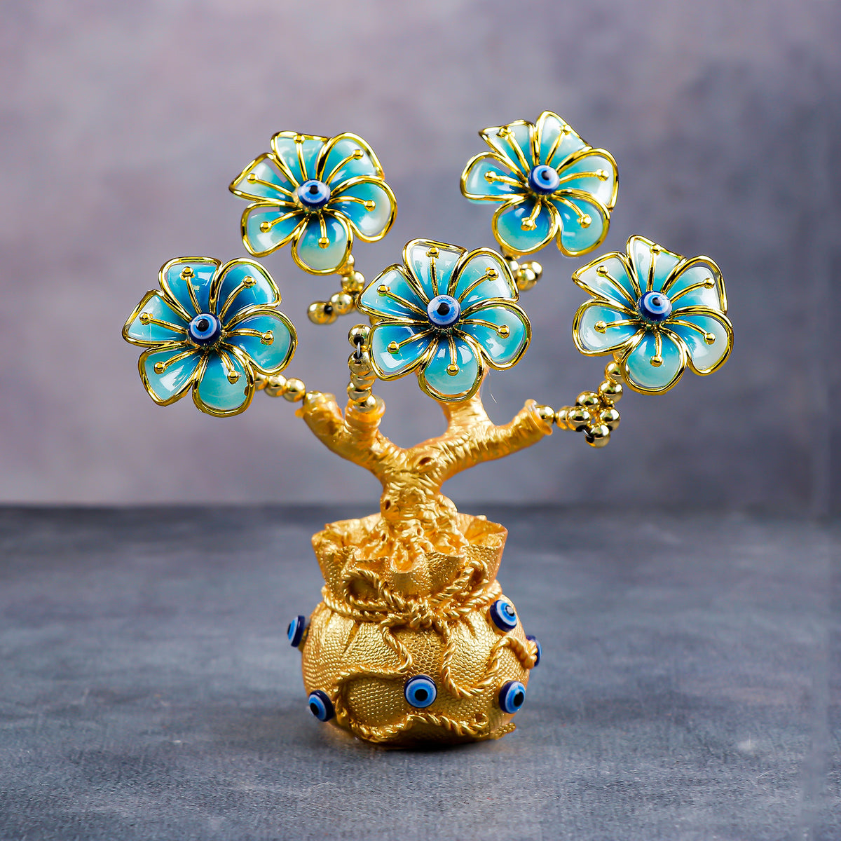 Golden Evil Eye Blooming Flowers
