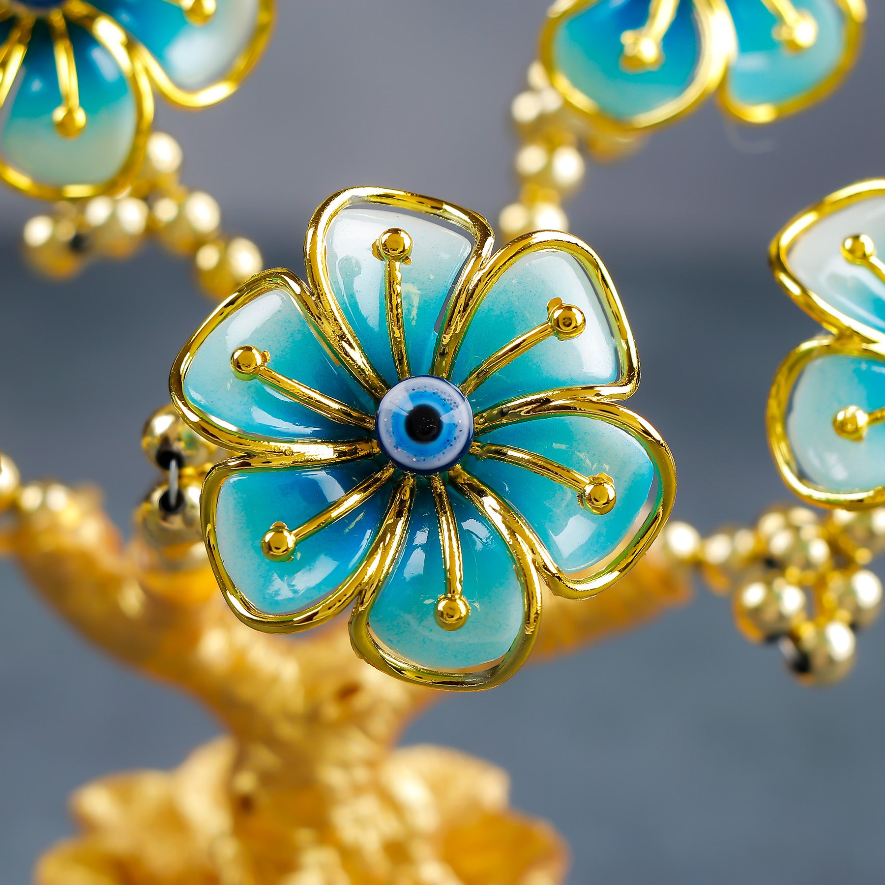 Golden Evil Eye Blooming Flowers