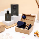 Men's Blue Tie Gift Set in Wooden Box With Perfume
