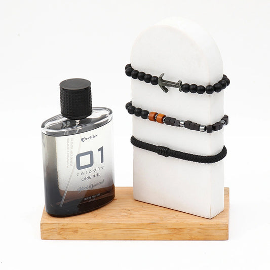 Archies 01 Black Diamond Perfume & Beaded Bracelet Set