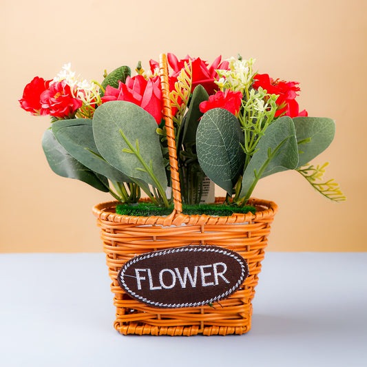 Red Roses Artificial Flower Basket