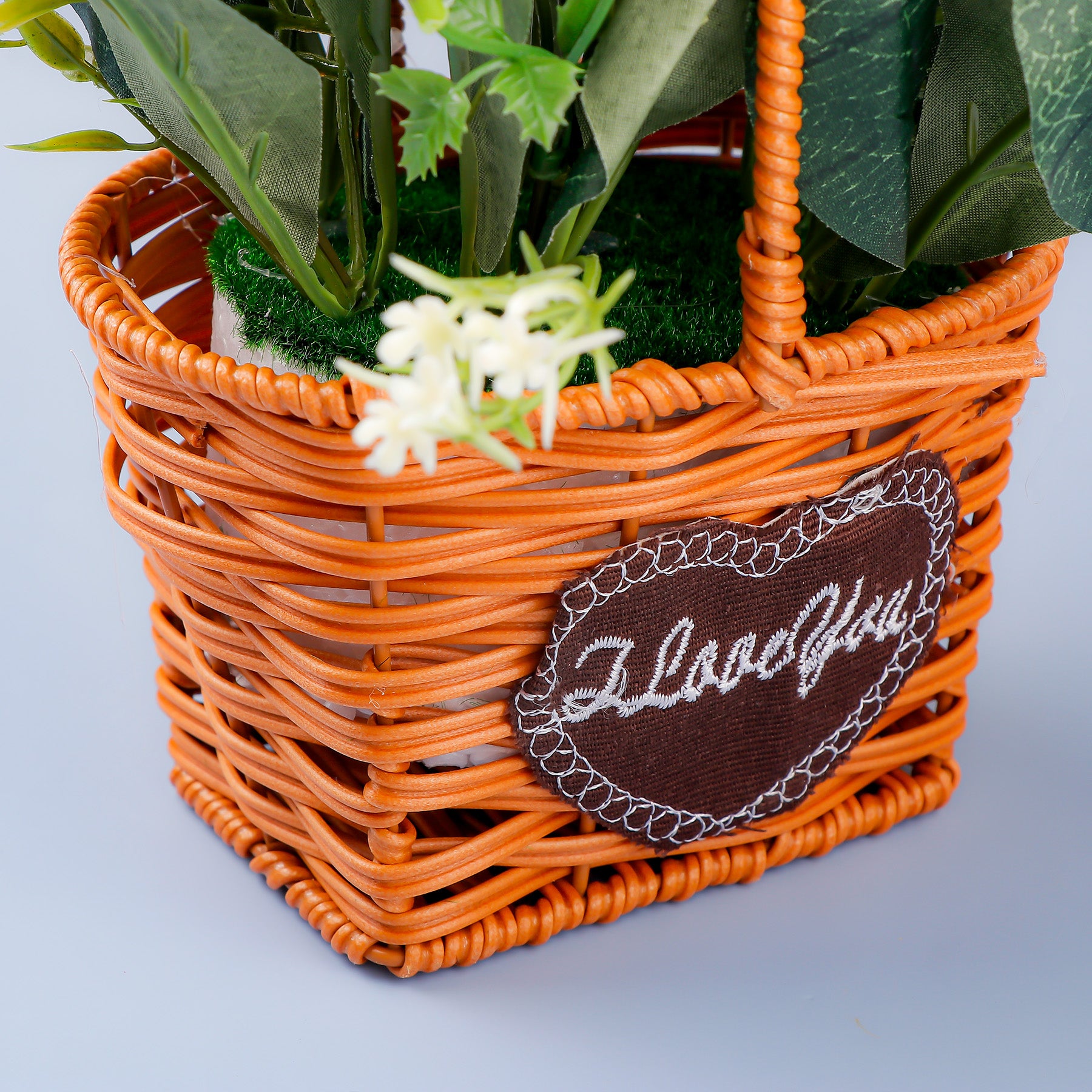 White Rose Artificial Flower Basket