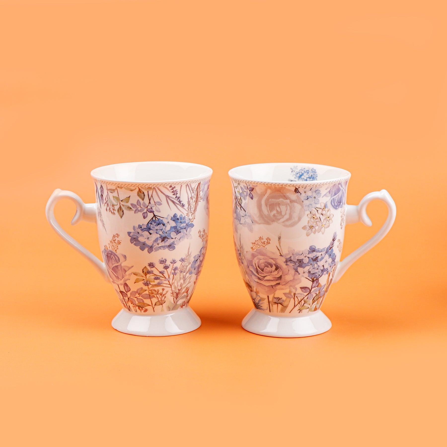 Vinatge Theme Ceramic Twin Mug Set
