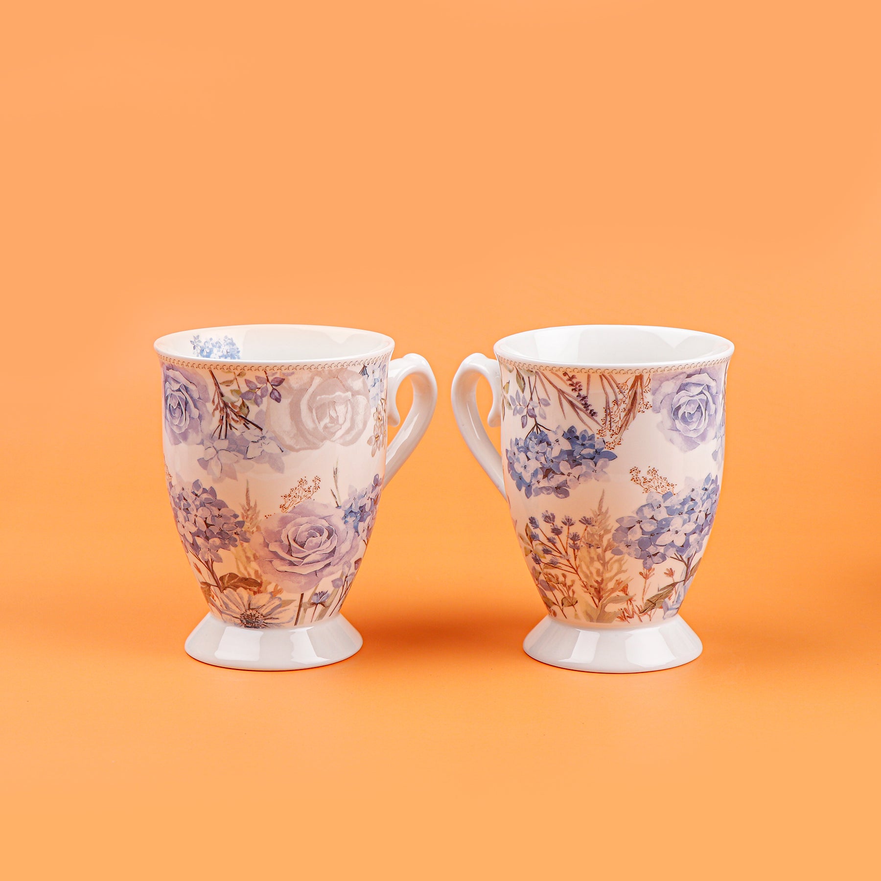 Vinatge Theme Ceramic Twin Mug Set