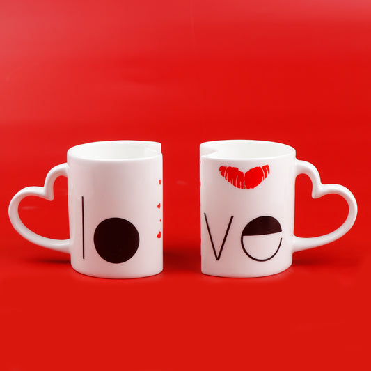Love Quoted Heart Twin Mug Set