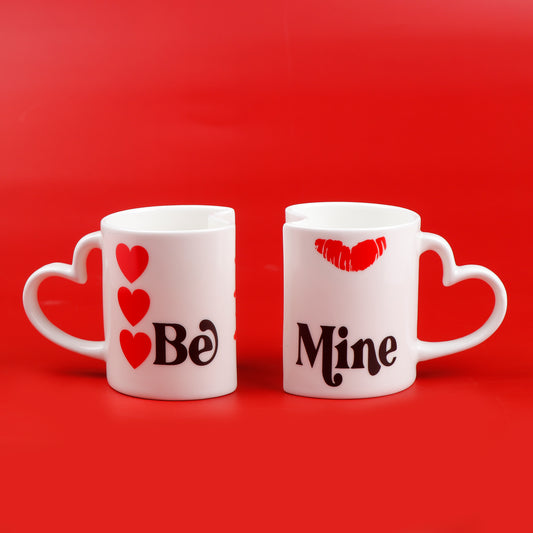 Be Mine Quoted Heart Twin Mug Set