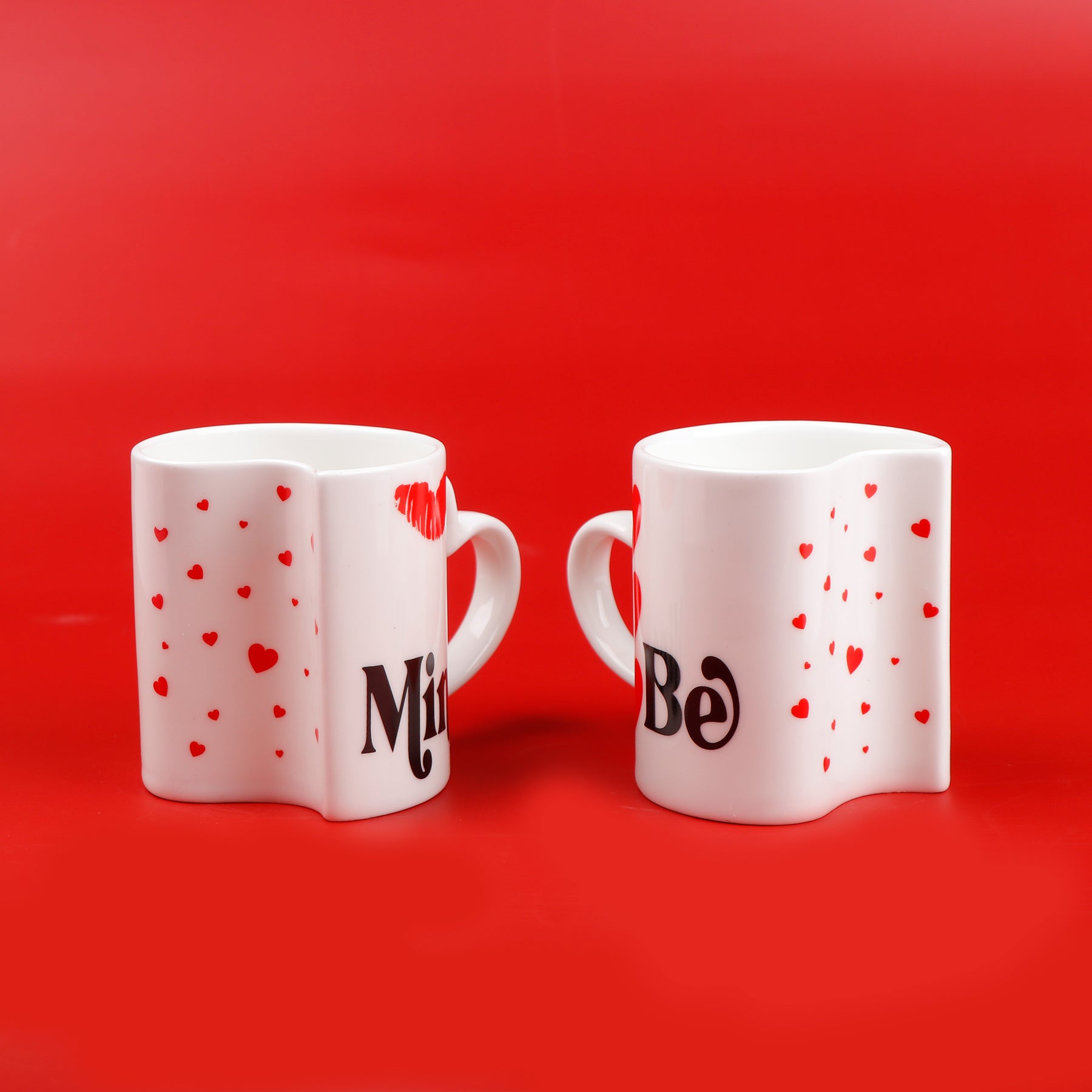 Be Mine Quoted Heart Twin Mug Set