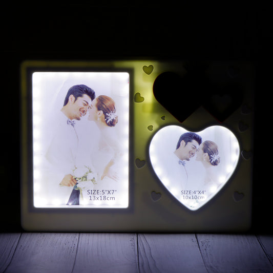 Romantic Little Hearts LED Magic Mirror Photo Frame