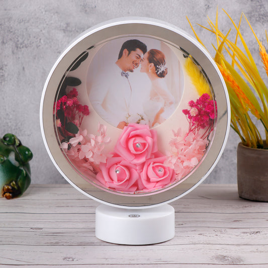 Blooming Love Pink Heart LED Photo Frame