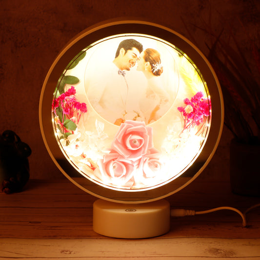 Blooming Love Pink Heart LED Photo Frame