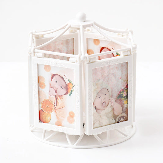 White Gazebo Rotating 6-Photo Frame