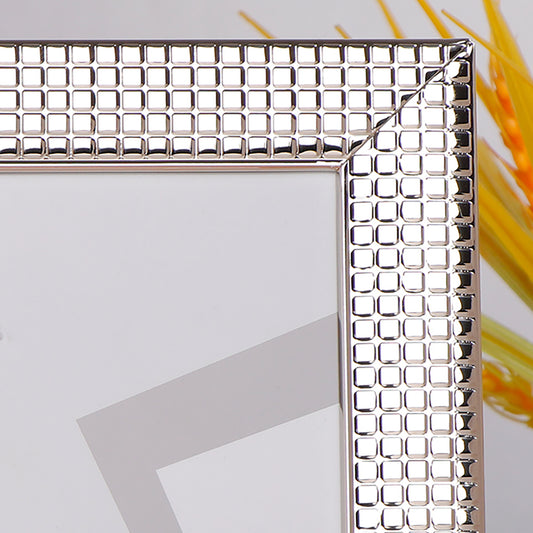 Metalic Silver Squares Photo Frame