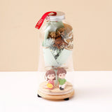 Archies Dried Flower Jar with Couple Figurine
