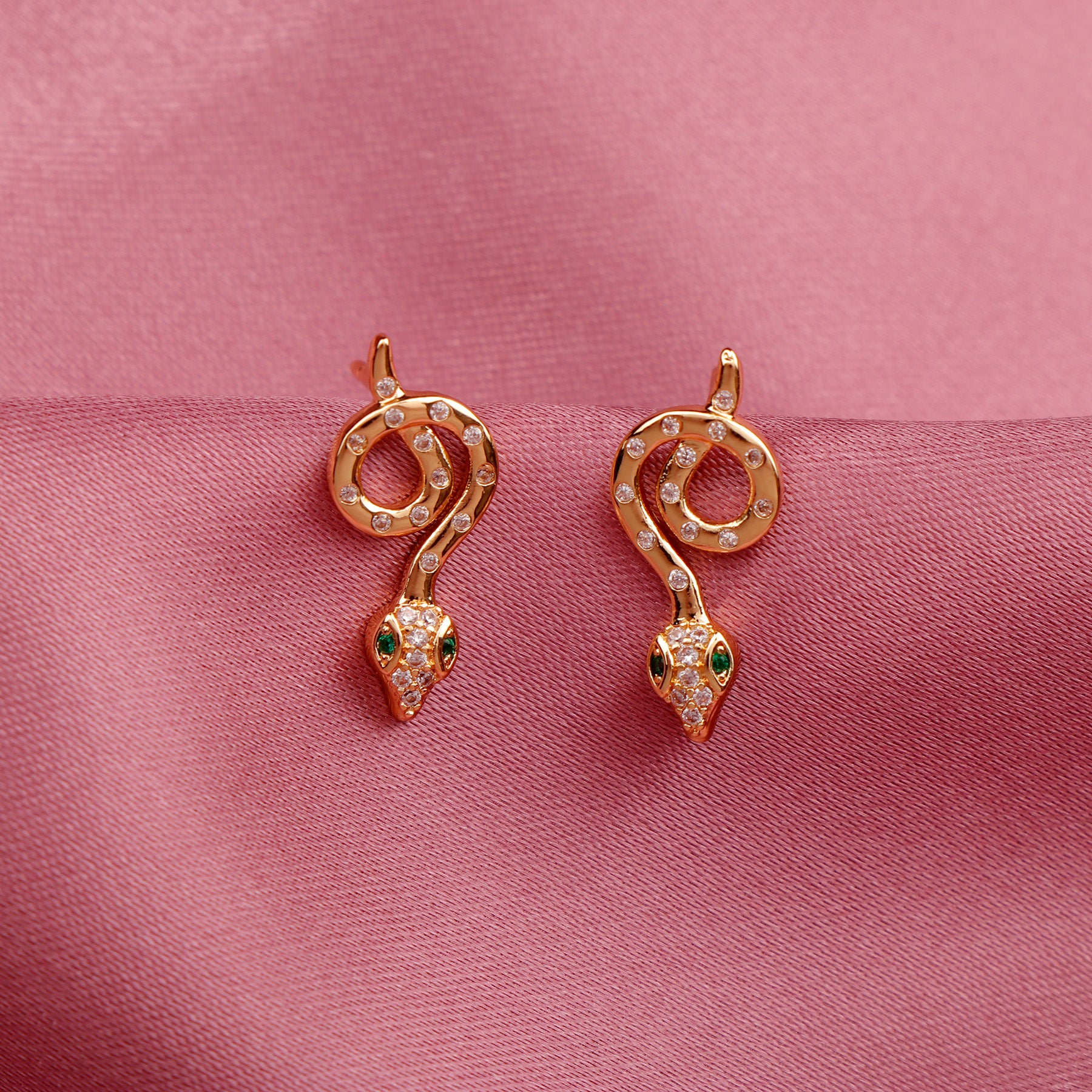 Golden Snake Earring Pendant Set