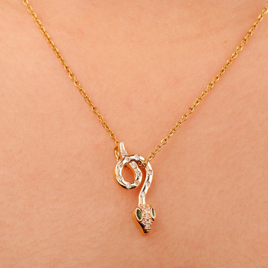 Golden Snake Earring Pendant Set