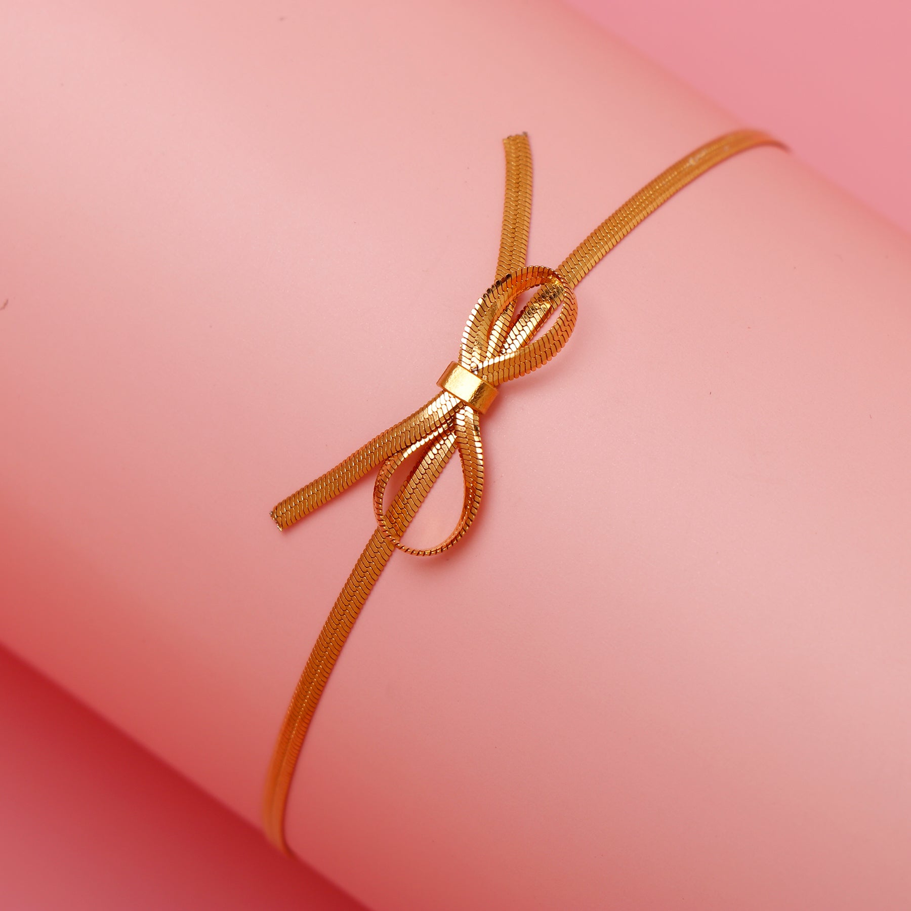 Knotted Ribbon Golden Bracelet