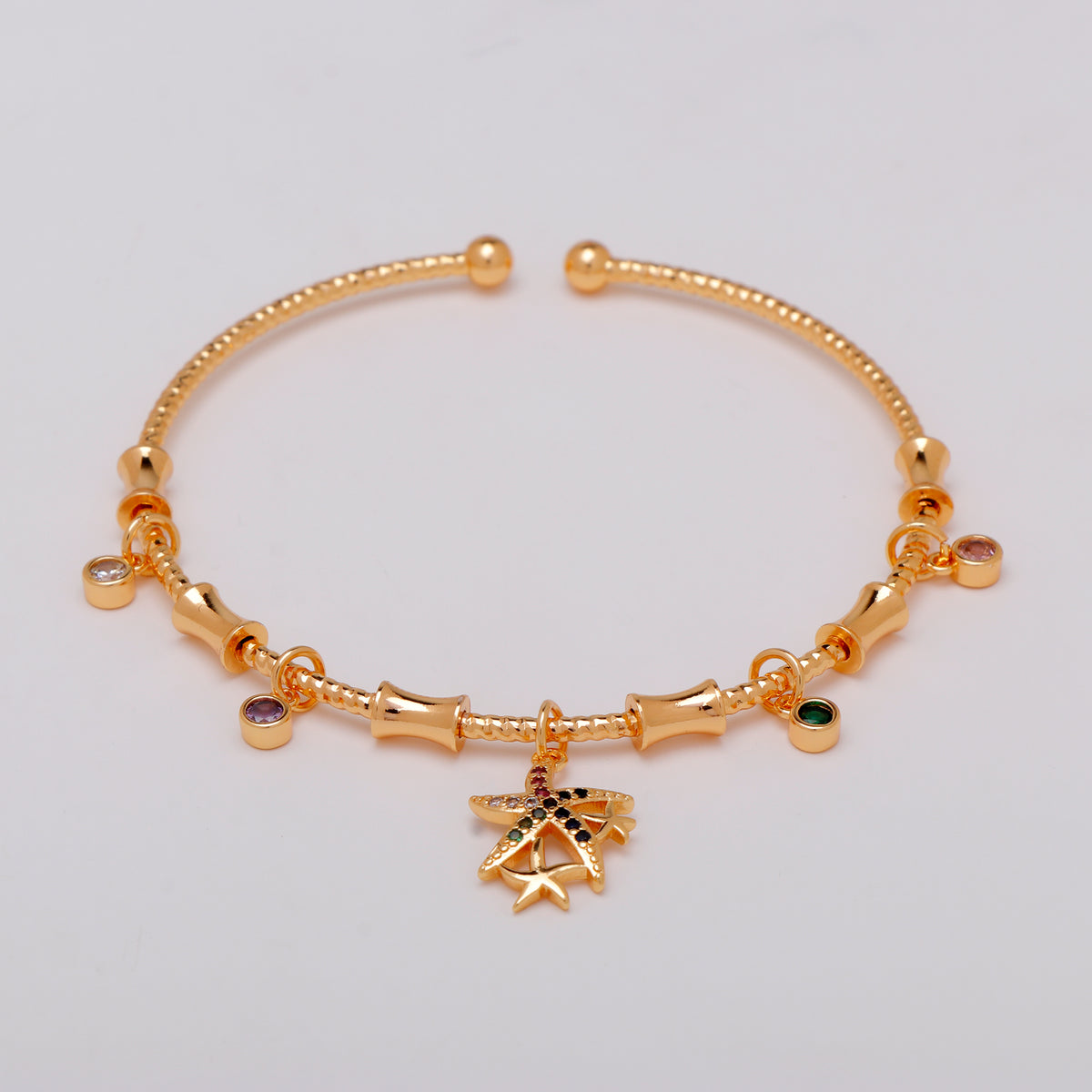 Golden Starfish Charm Bracelet