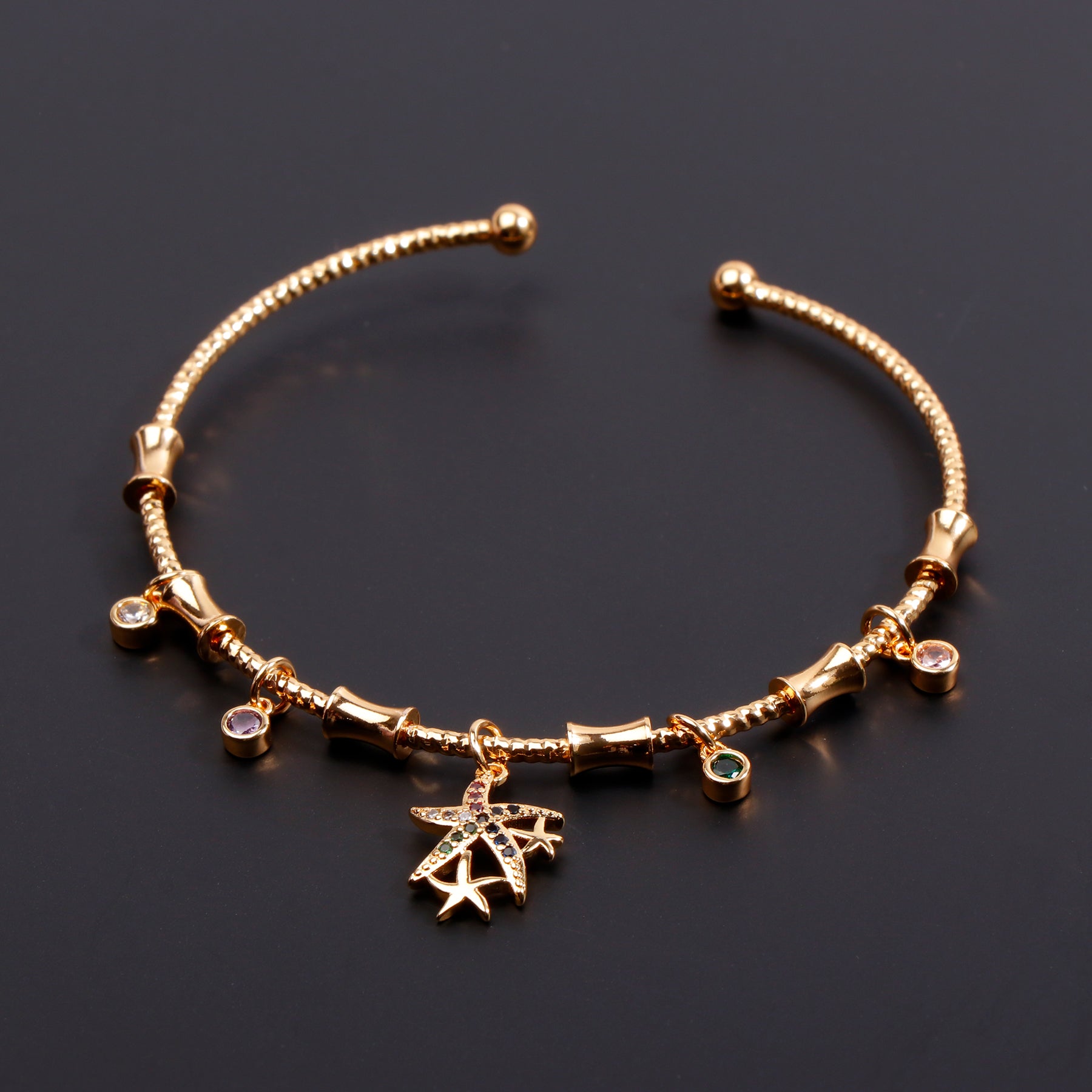 Golden Starfish Charm Bracelet