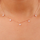 Dropping Stones Rose Gold Choker With Earring