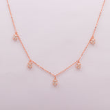 Dropping Stones Rose Gold Choker With Earring