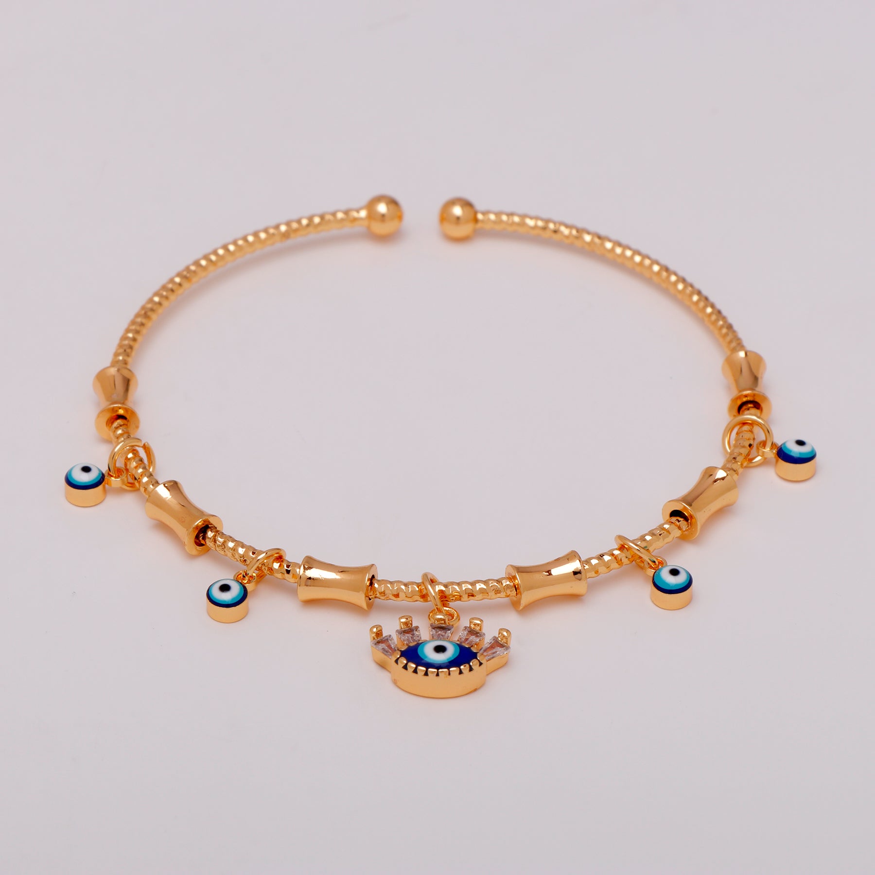 Golden Evil Eye Charm Bracelet