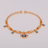 Golden Evil Eye Charm Bracelet