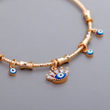Golden Evil Eye Charm Bracelet
