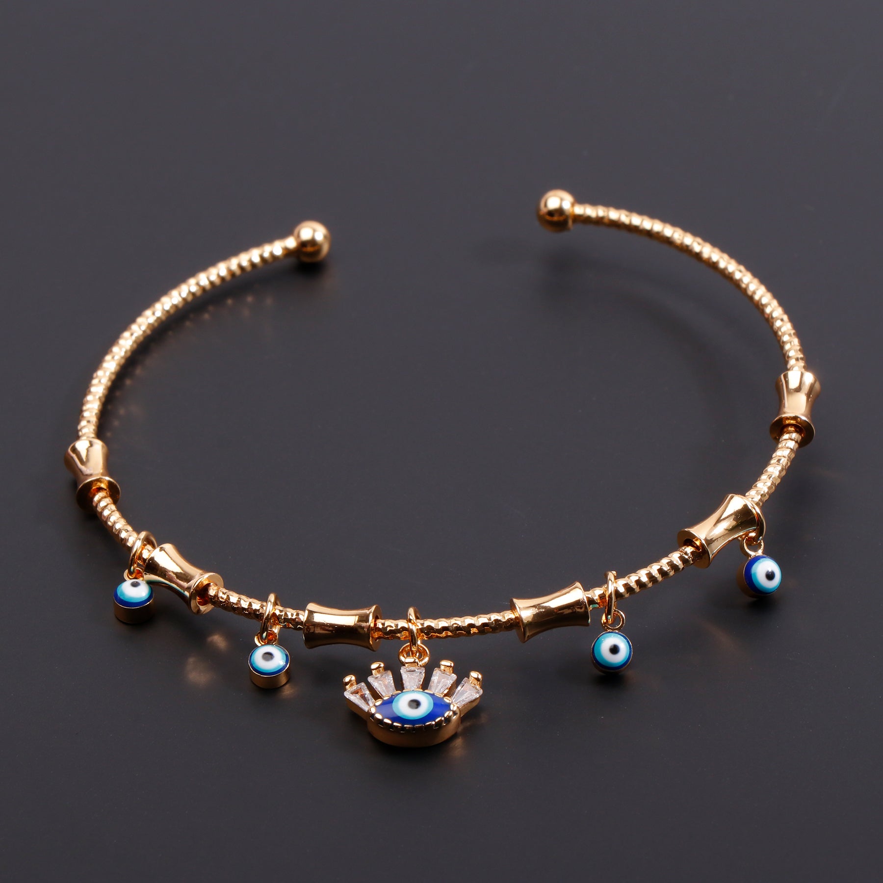 Golden Evil Eye Charm Bracelet