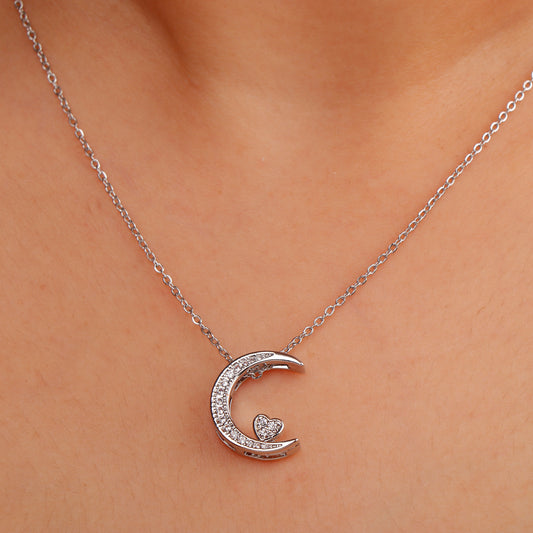 Crescent Love Silver Pendant